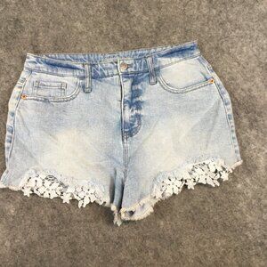 Wild Fable Shorts 10 Mini Micro Shorties Cutoffs Floral Lace Trim Distressed